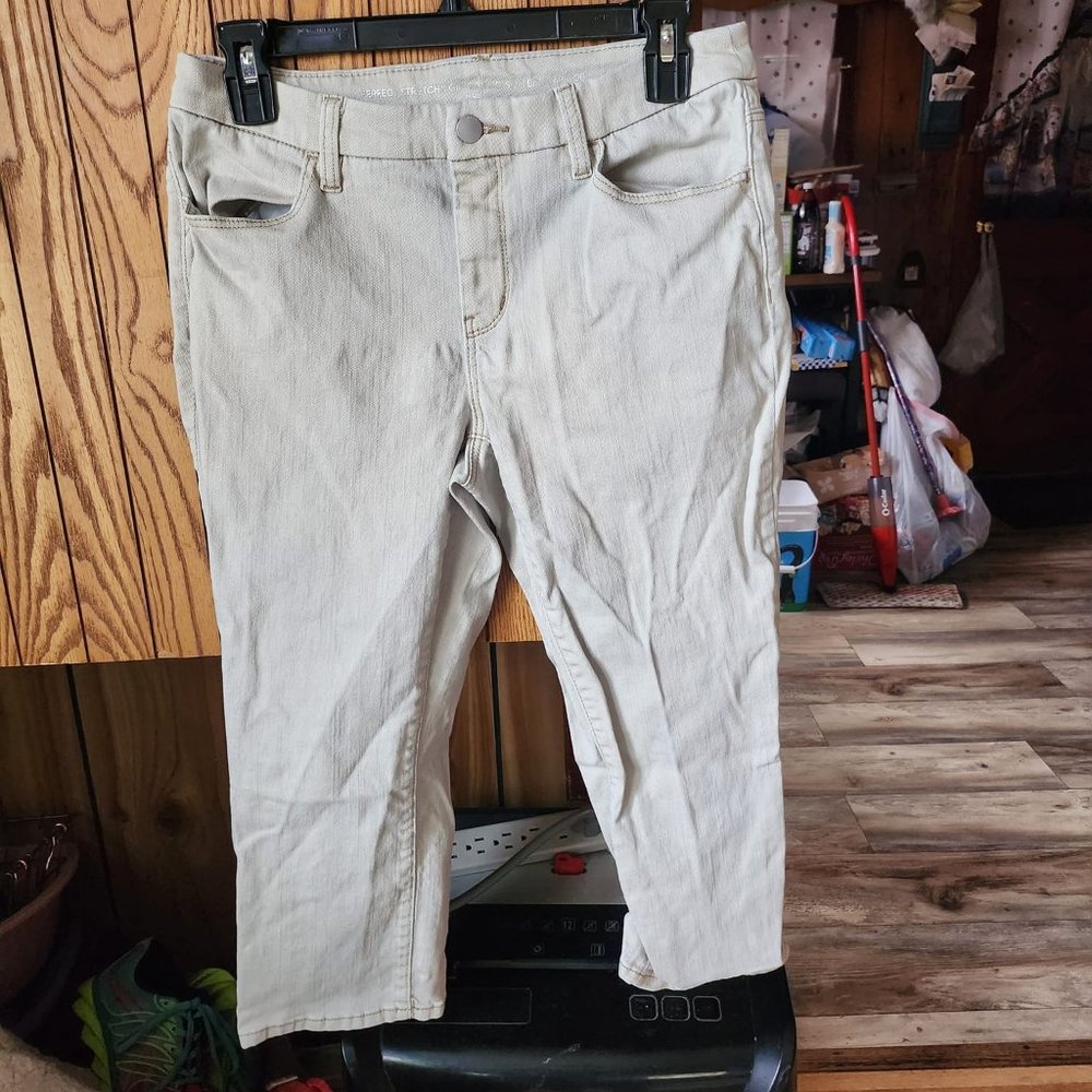 CHICO'S PERFECT STRETCH GIRLFRIEND SLIM LEG CAPRI ~~ 00/2 ~~ VERY NICE
